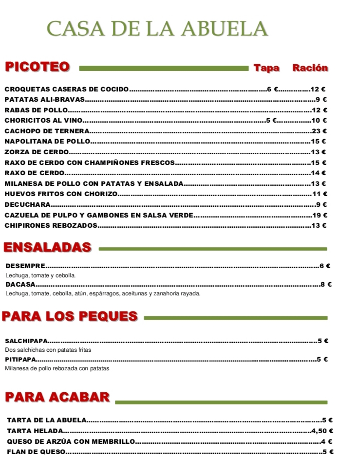 Menu Casa De La Abuela Fene-1